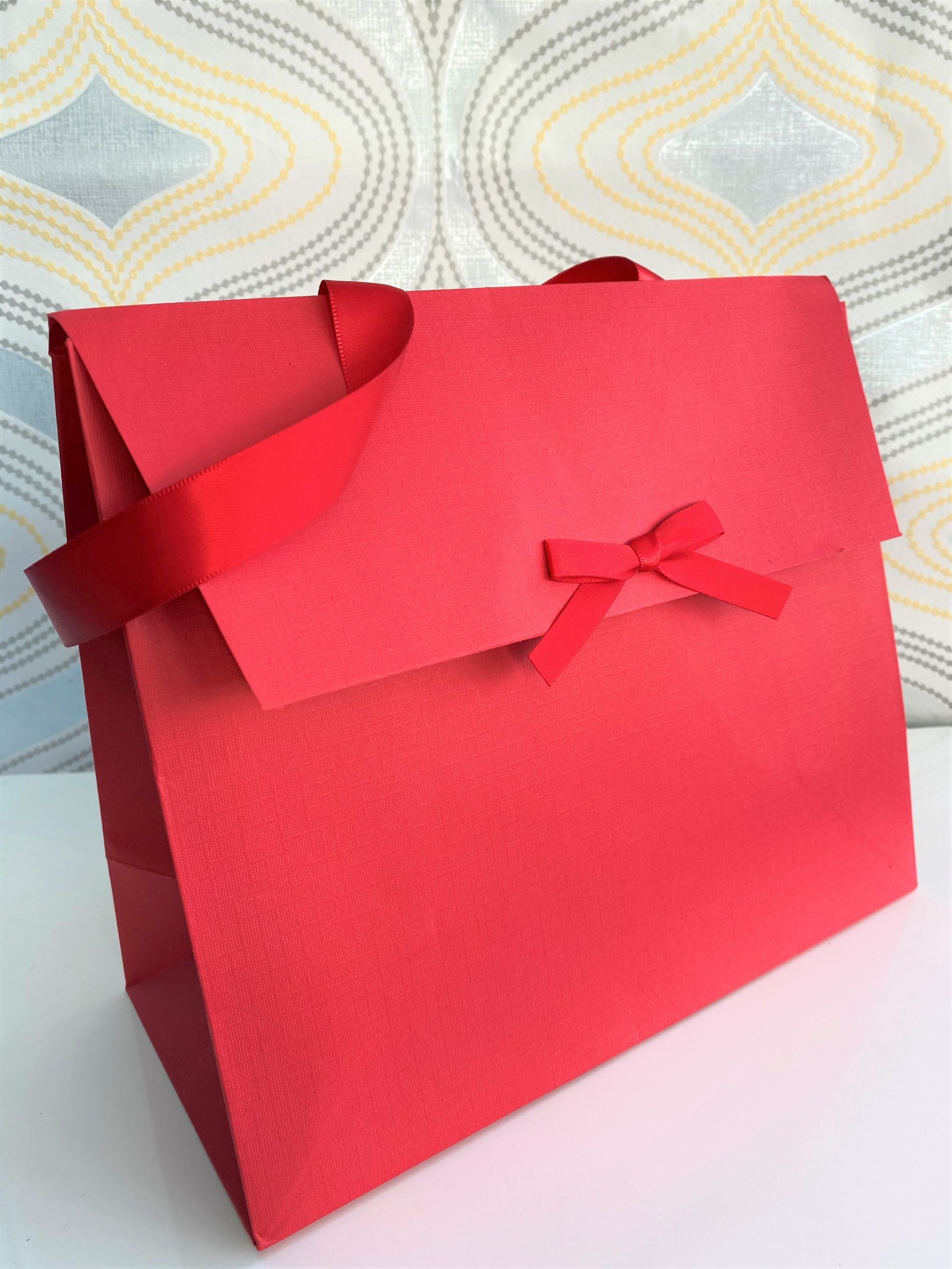Red Gift Bag with Ribbon Handles Anderson Aromatics
